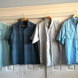 Men’s Quiksilver Blue and Gray Checkered Shirt. Entire lot for $25.